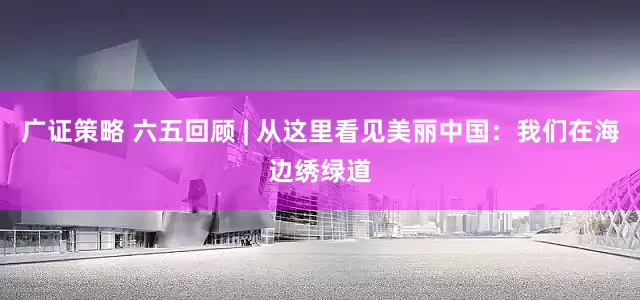 广证策略 六五回顾 | 从这里看见美丽中国：我们在海边绣绿道
